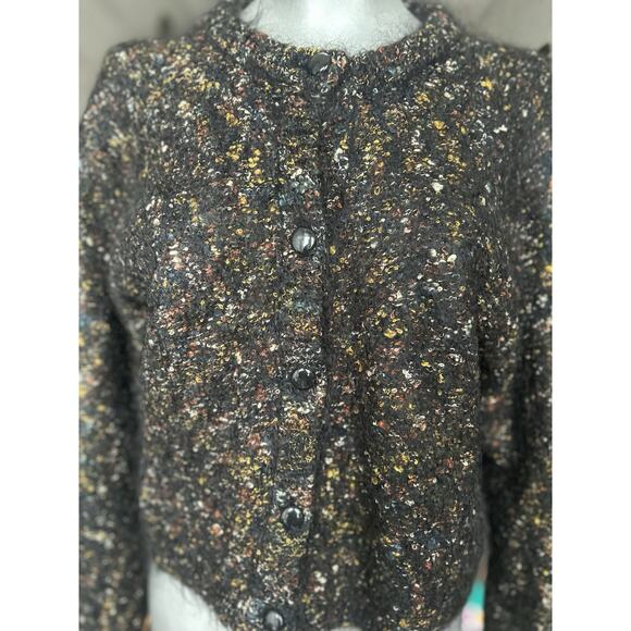 Vintage Paul Et Duffier Mohair Wool Blend Cardigan Large Art to Wear Texture 80s - Picture 6 of 13